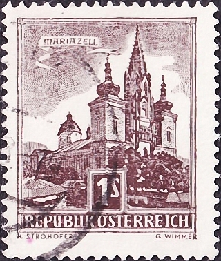 Австрия 1957 год . Базилика Мариацелль . Каталог 0,80 €. (3)
